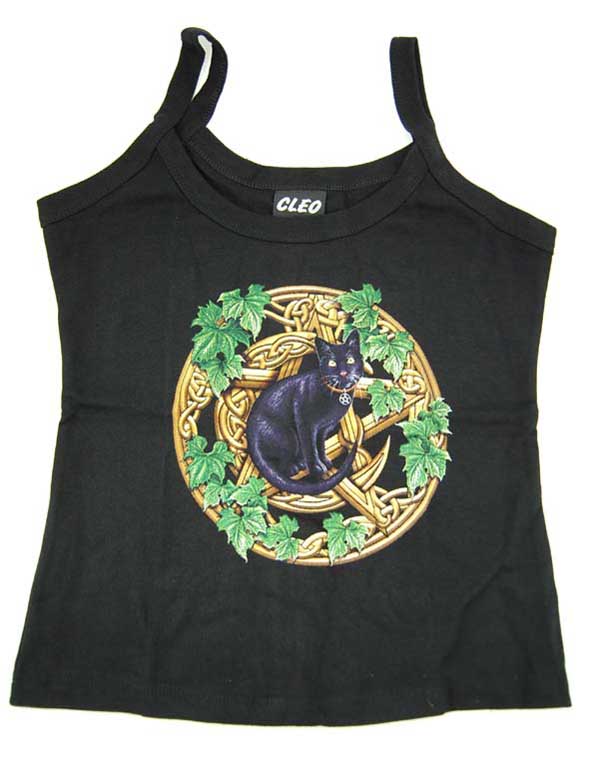 Top Ladies Xxl With Straps Cat In Pentagram Design By Lisa Parke