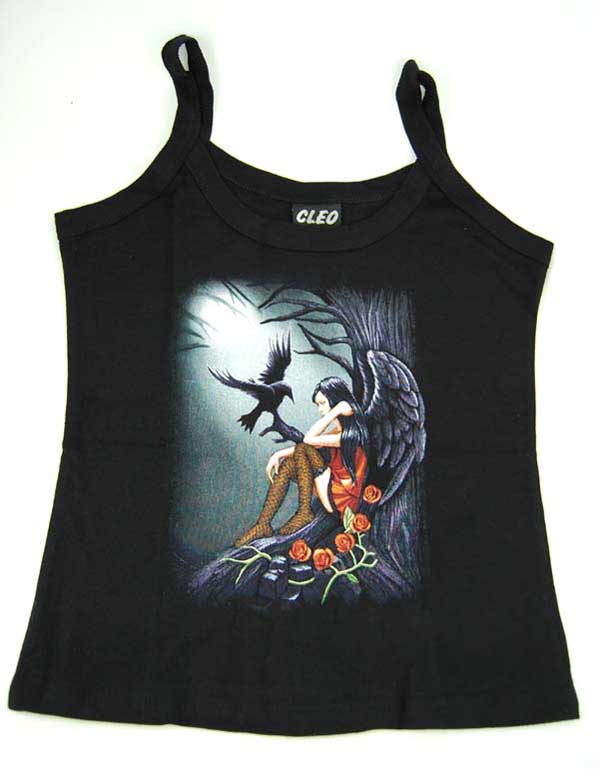 Top Ladies Xl With Straps Lady With Raven Design By Lisa Parker