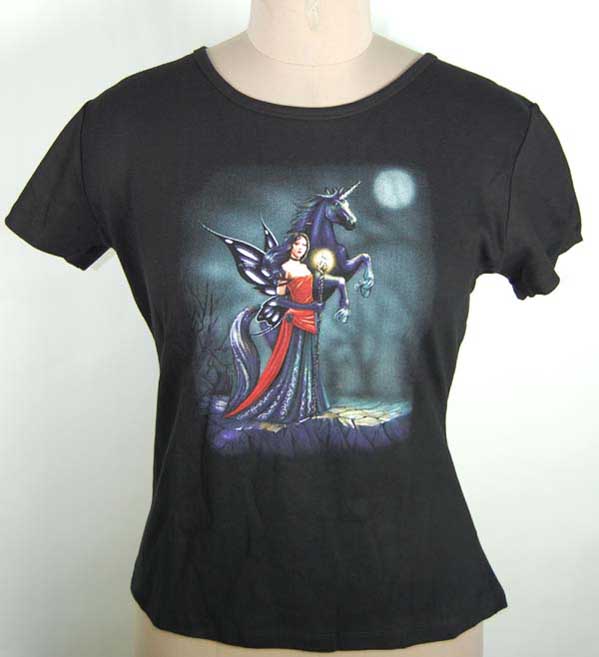 T-Shirt Ladies Xl Lady With Unicorn Design By Lisa Parker