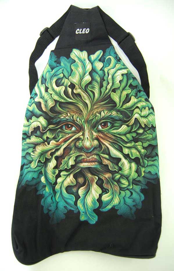 Bag With Zip Green Man Design By Lisa Parker