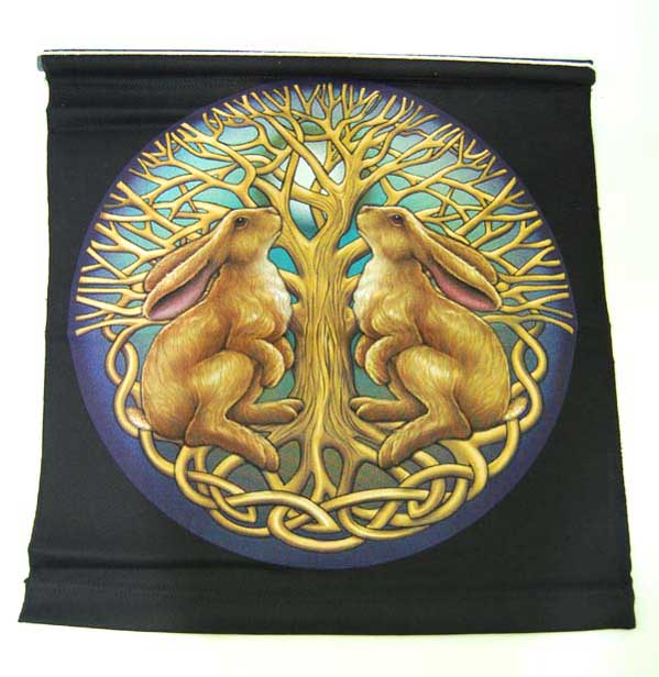 Wall Hanging Moon Gazing Hares Design By Lisa Parker