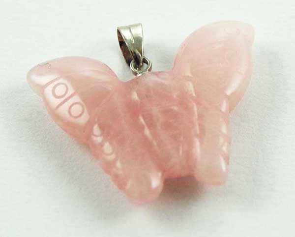 Pendant Butterfly Rose Quartz