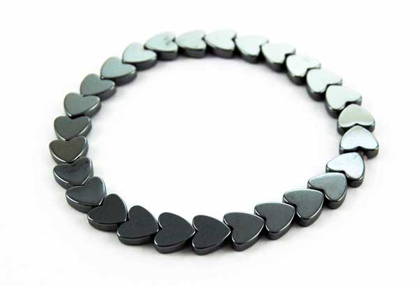 Bracelet Heart 8mm Hematite