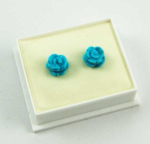 Earring Stud Turquoise 8mm