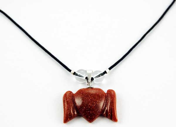 Pendant Heart With Wings Sunstone