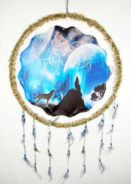 Dream Catcher Wolves Howling In The Night 24 Inch