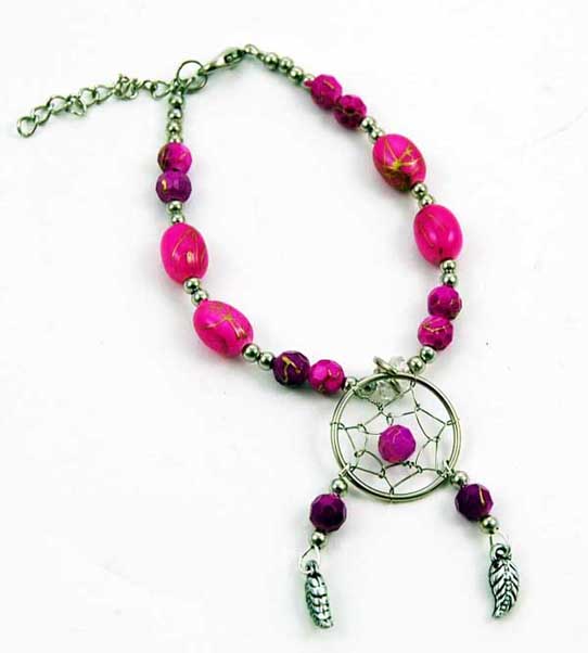Bracelet With Dream Catcher And Beads