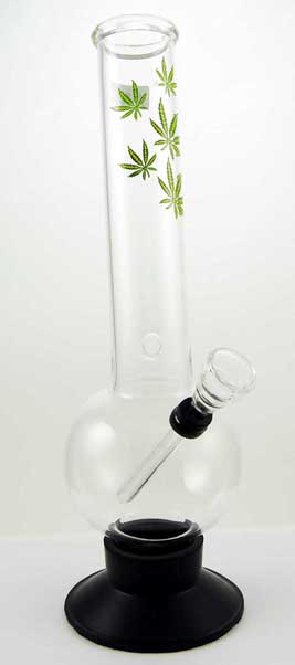 Pipe Glass Water Single Bulb Bend 12 Inch