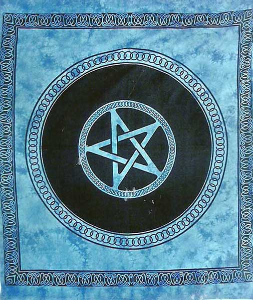 Bedspread Double Pentagram Blue