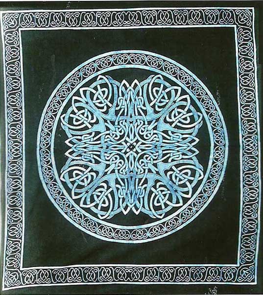 Bedspread Double Celtic Mandala Blue