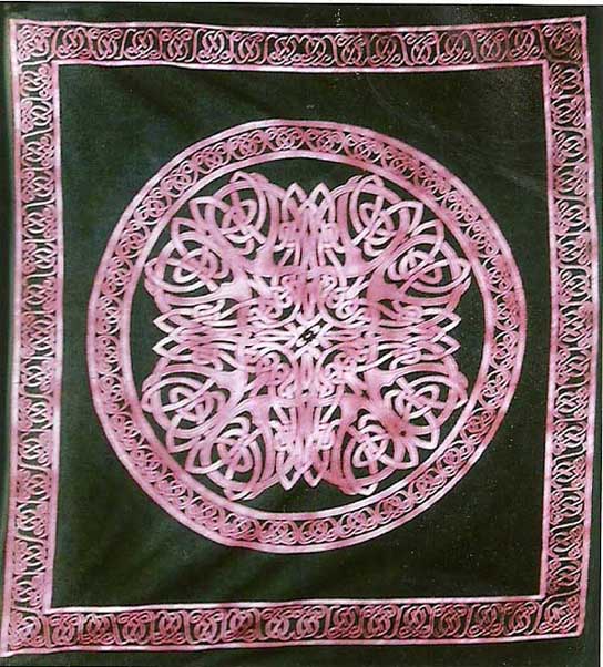 Bedspread Double Celtic Mandala Maroon