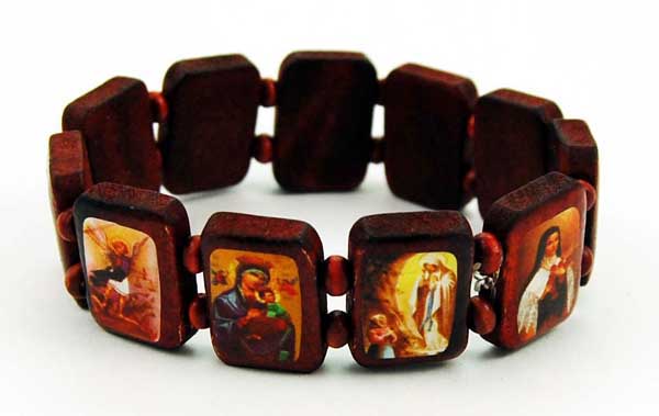 Bracelet Icon Rectangle Shapes Brown With Mary Pictures