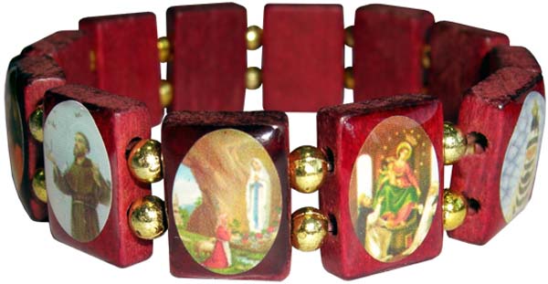 Bracelet Wooden Icon Brown 4pcs