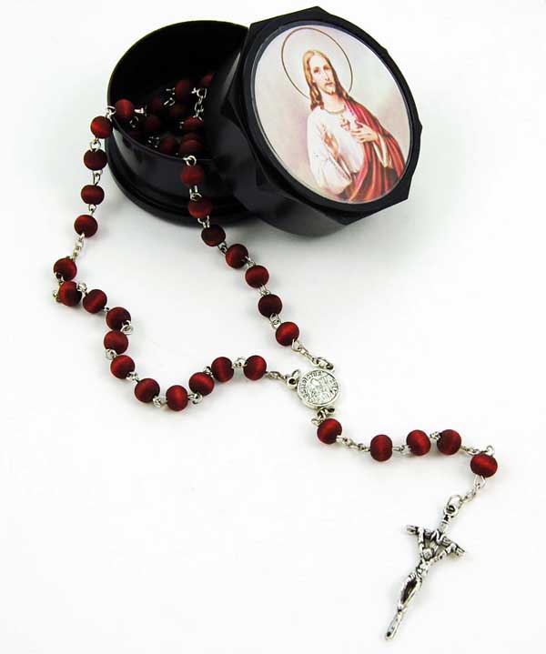 Rosary Sandalwood Scented Oval Beads Supplied In A Gift Box