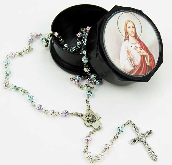 Rosary With Rainbow Fancy Beads In Gift Box