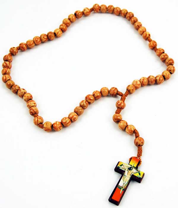 Rosary Style Wood Chunky Beads
