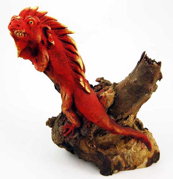 Iguana Wood H28xw10cm