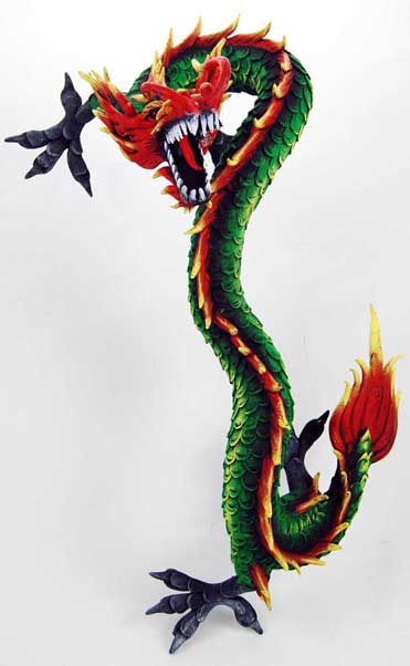 Dragon Twisted For Wall Wood With Jagged Teeth 51cm