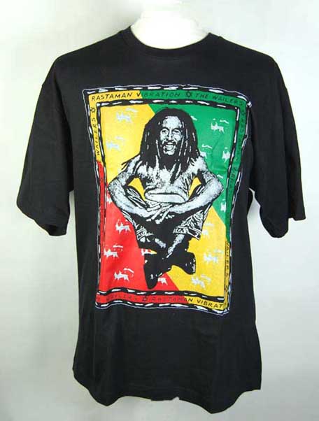 Rasta T-Shirt Black With Drummer XXL
