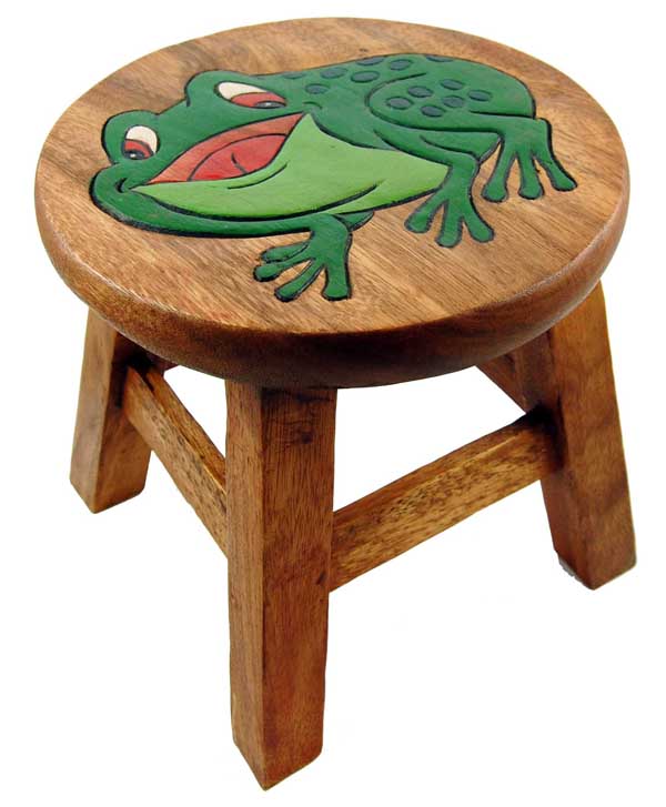 Stool For Child Wooden With Frog H25cm