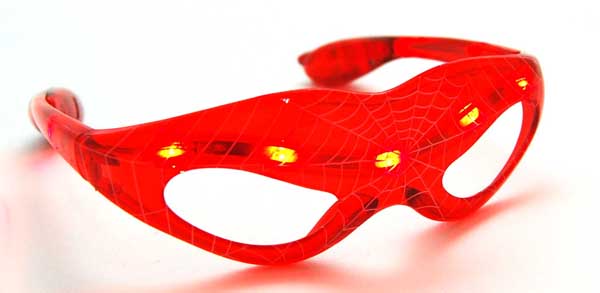 Glasses With Lights Red With Spider Web