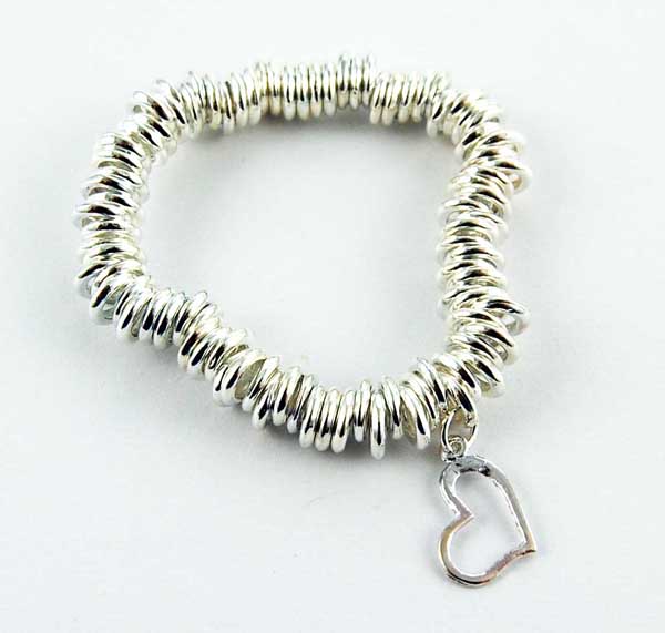 Bracelet Silver Plated With Heart