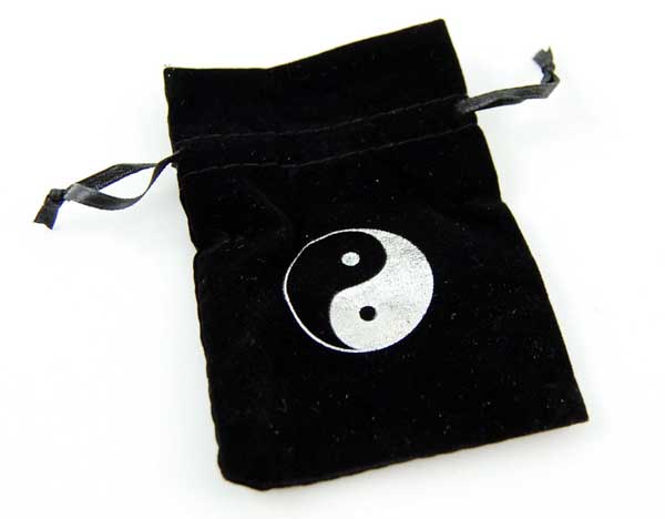 Pouch Black Ying Yang Design 10x7.5cm