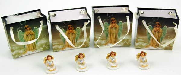 Angel Mini Sitting With Heart In Gift Bag 2.5cm 4 Pcs