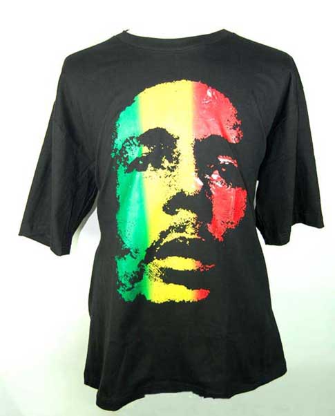 RASTA T-SHIRT BOB MARLEY FACE PRINT XXXL