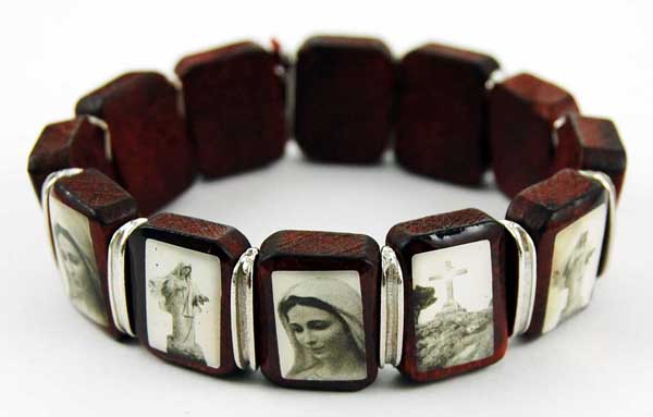 Bracelet Icon Wooden Brown Rome Style 4pcs