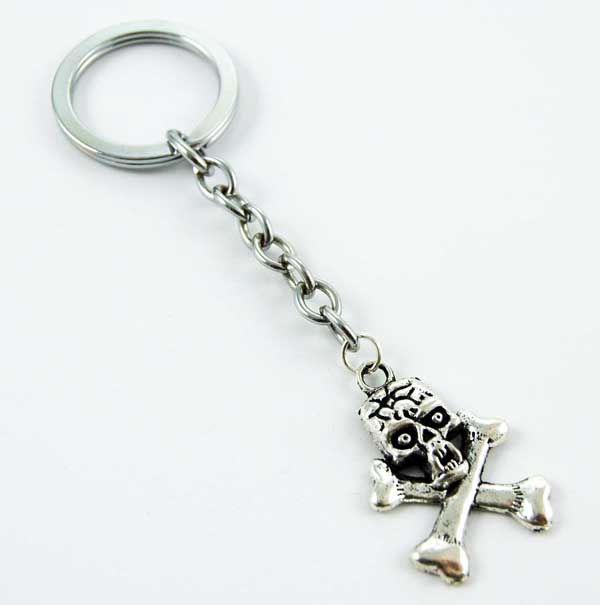 Keyring Metal Skull And Bones