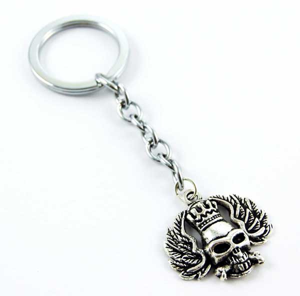 Keyring Metal Skull With Wings