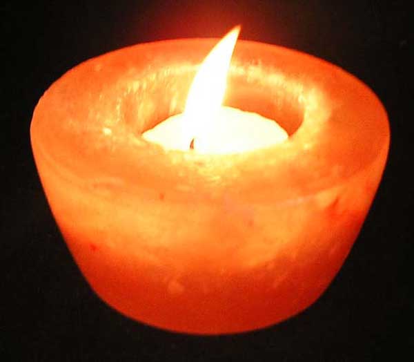 T-Light Holder Rock Salt Vase Shape 2.75x2.75 Inch
