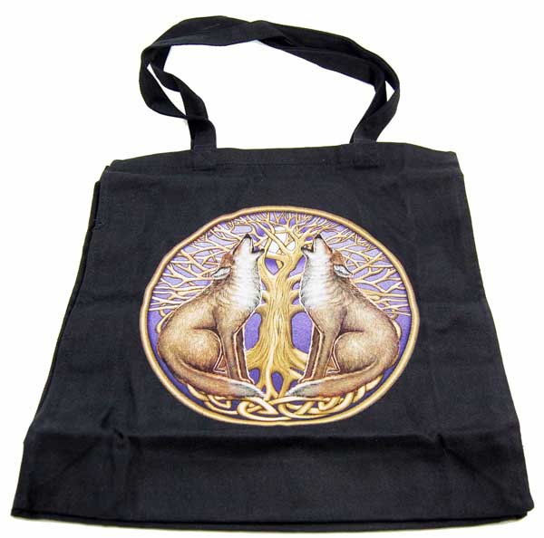 Bag Shopper Moon Gazing Wolves. Design By Lisa Parker