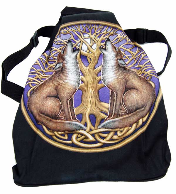 Bag Zipped Moon Gazing Wolves