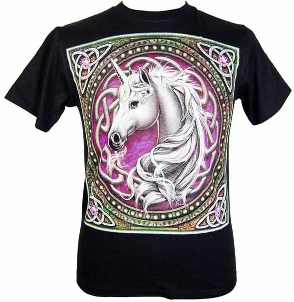 T-Shirt Xl Celtic Unicorn Purple. Design By Lisa Parker