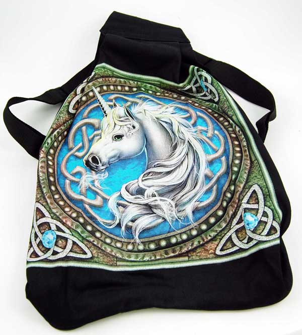 Bag Zipped Celtic Unicorn Blue