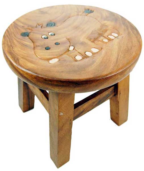 Stool For Child Wooden Hippo H25cm