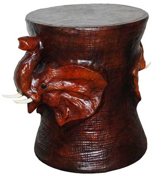 Elephant Stool Leather 15 Inch