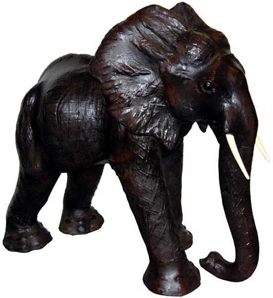 Elephant Leather With Trunk Down 18 Inch
