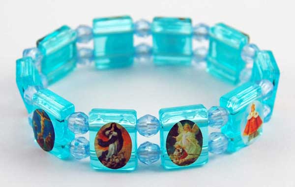 Bracelet Icon Plastic Turquoise 12pcs