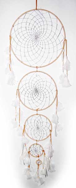 Dream Catcher 3 Circles Natural 34cm