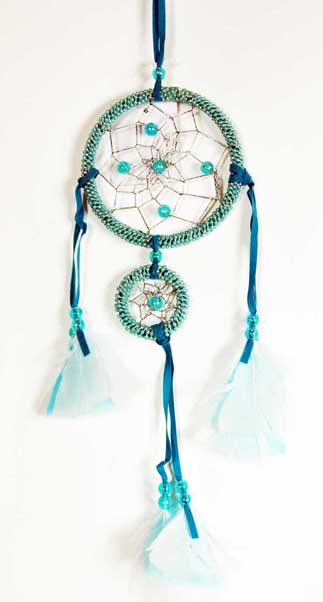Dream Catcher With Mini Circle Blue 3.5 Inch