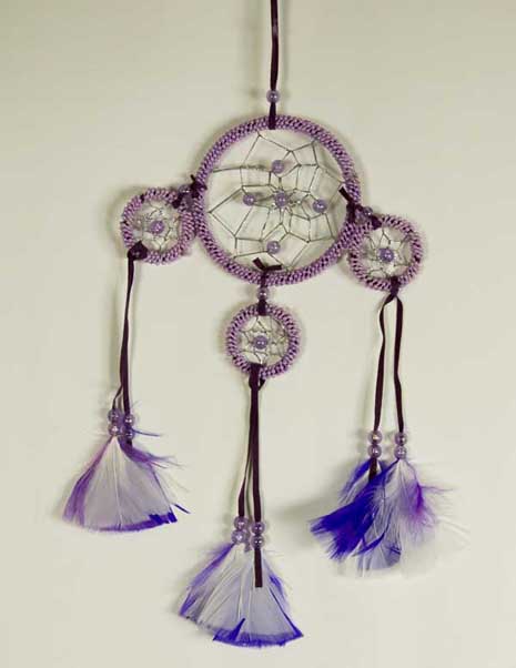 Dream Catcher 3 Circles Purple 3.5 Inch