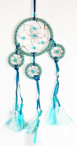 Dream Catcher 3 Circles Blue 3.5 Inch