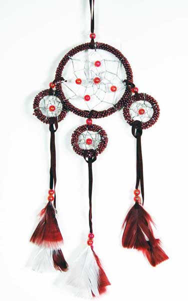 Dream Catcher 3 Circles Deep Red 3.5 Inch
