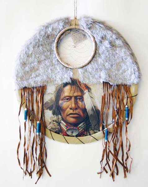 Dream Catcher With Beige Fur And Tassles Indian Man Picture 13 I