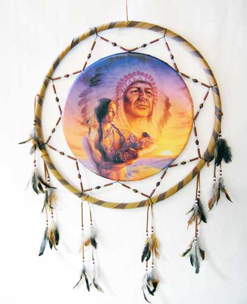 Dream Catcher Indian Lady Holding Baby 26 Inch