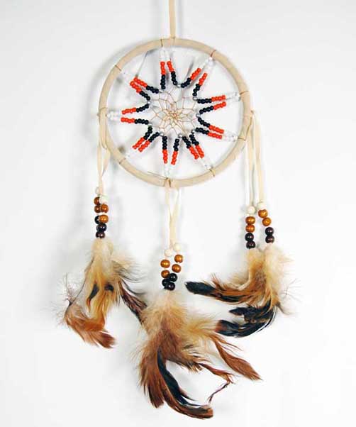 Dream Catcher Natural With Feathers 5 Inch