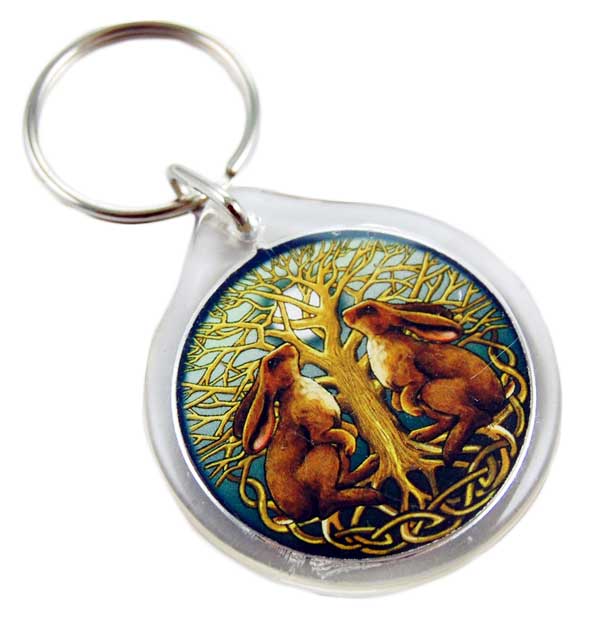 Keyring Moon Gazing Hares Designed By Lisa Parker